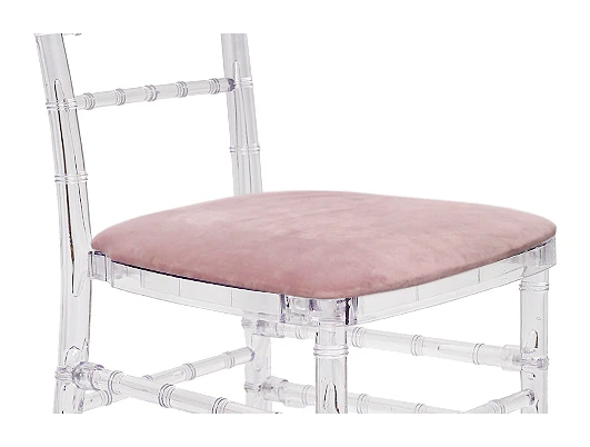 Подушка на стул бархат пастельно розовая