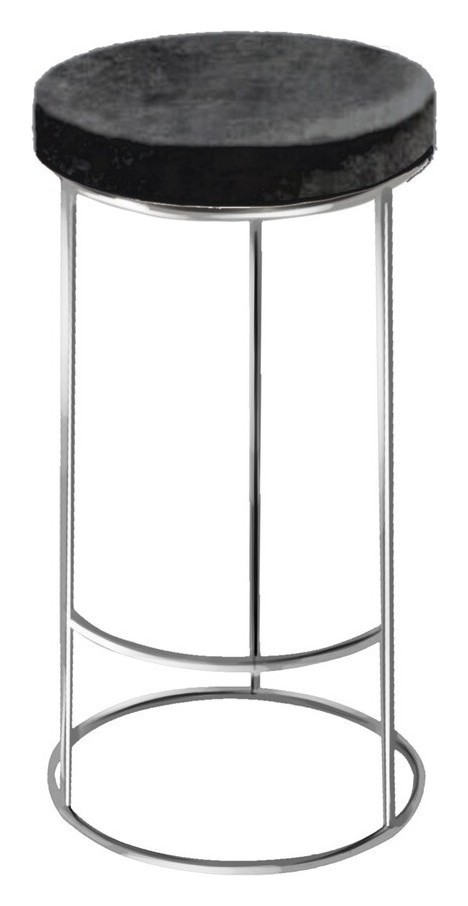 Барный стул серебро-черный