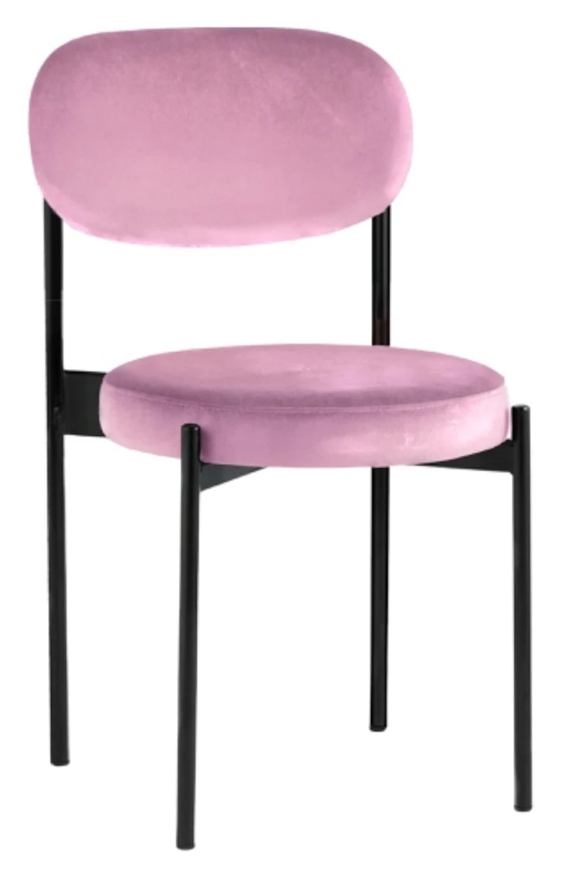 Стул Монако черный нежно-розовый