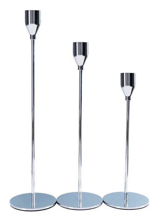 Комплект из 3-х подсвечников Арес серебро