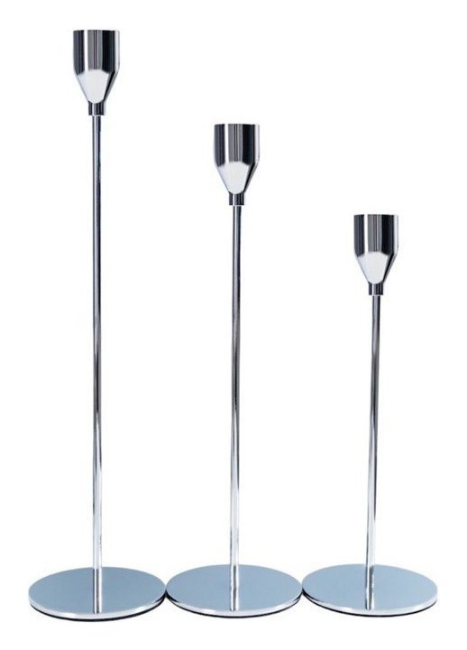 Комплект из 3-х подсвечников Арес серебро