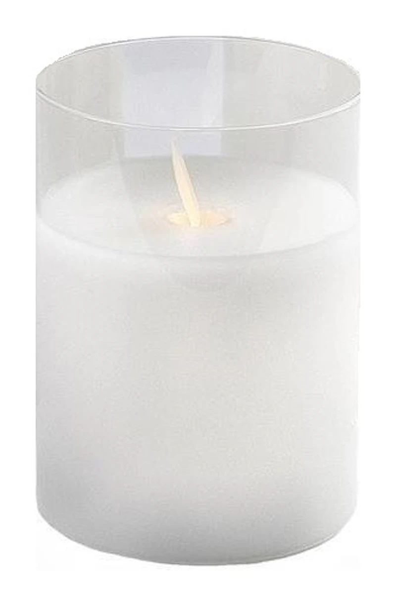 Свеча "Файр"10см белая (теплый свет)