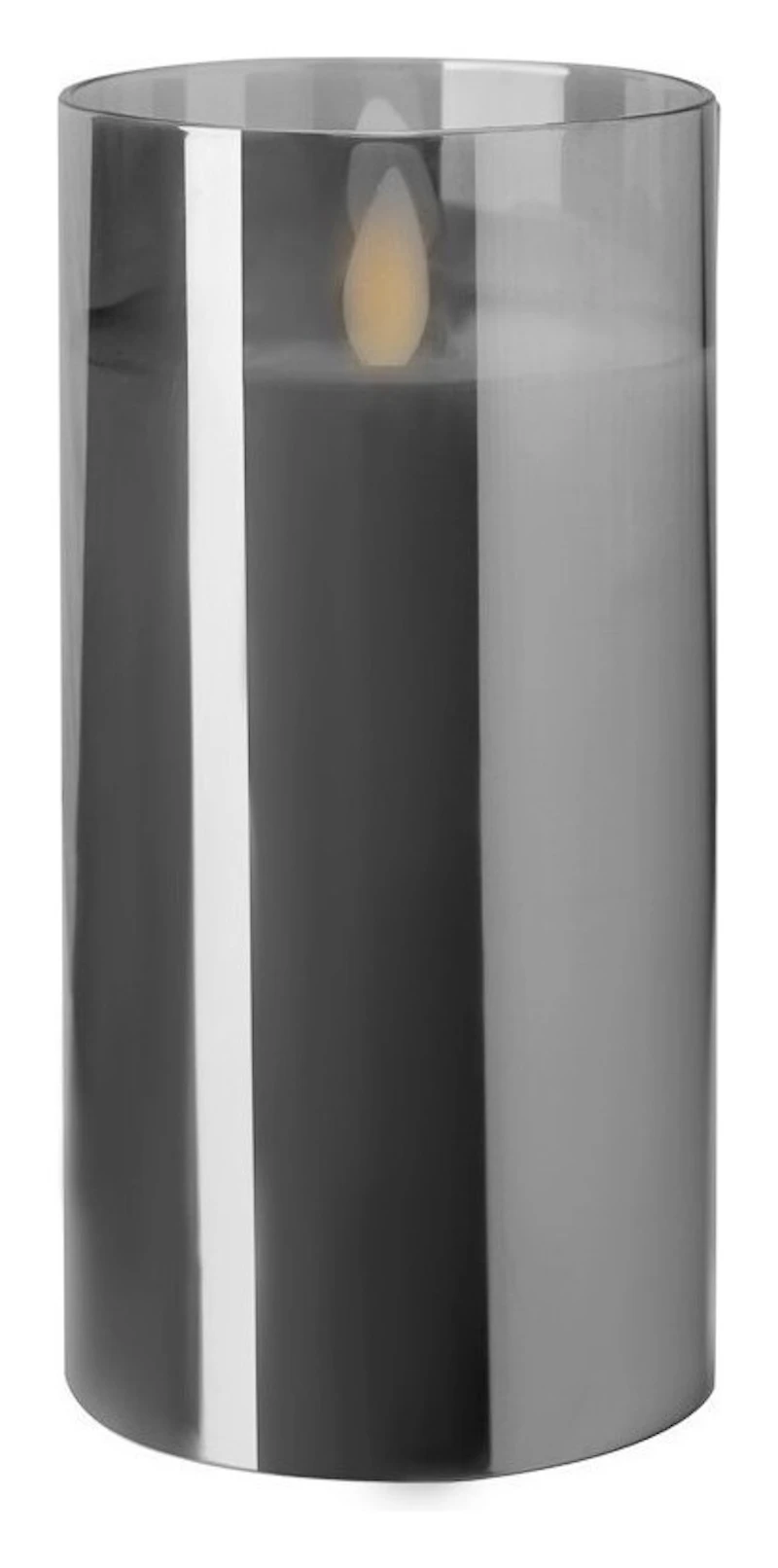 Свеча"Файр" 15 см дымчатая (теплый)