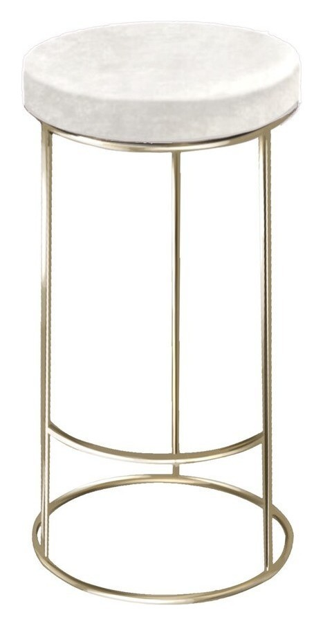 Барный стул золото, кремовый бархат