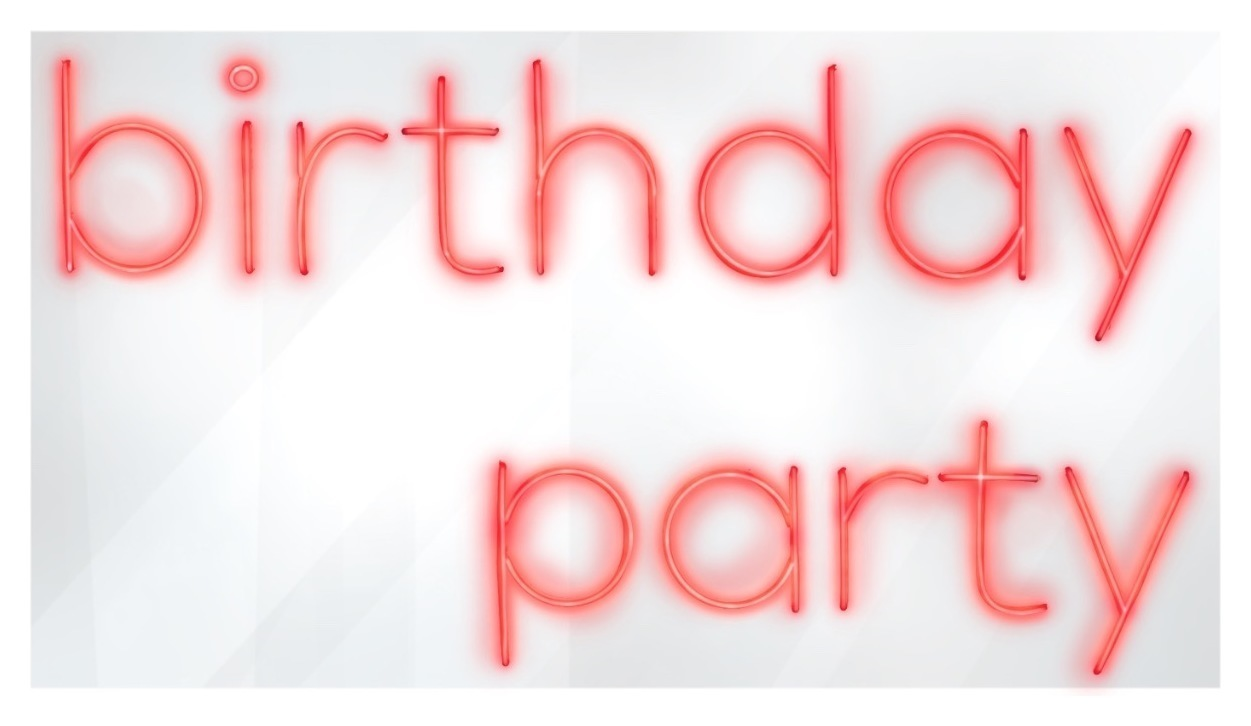 Неоновая вывеска "Вечеринка на день рождения"