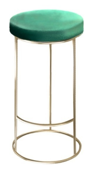 Барный стул золото-изумрудный