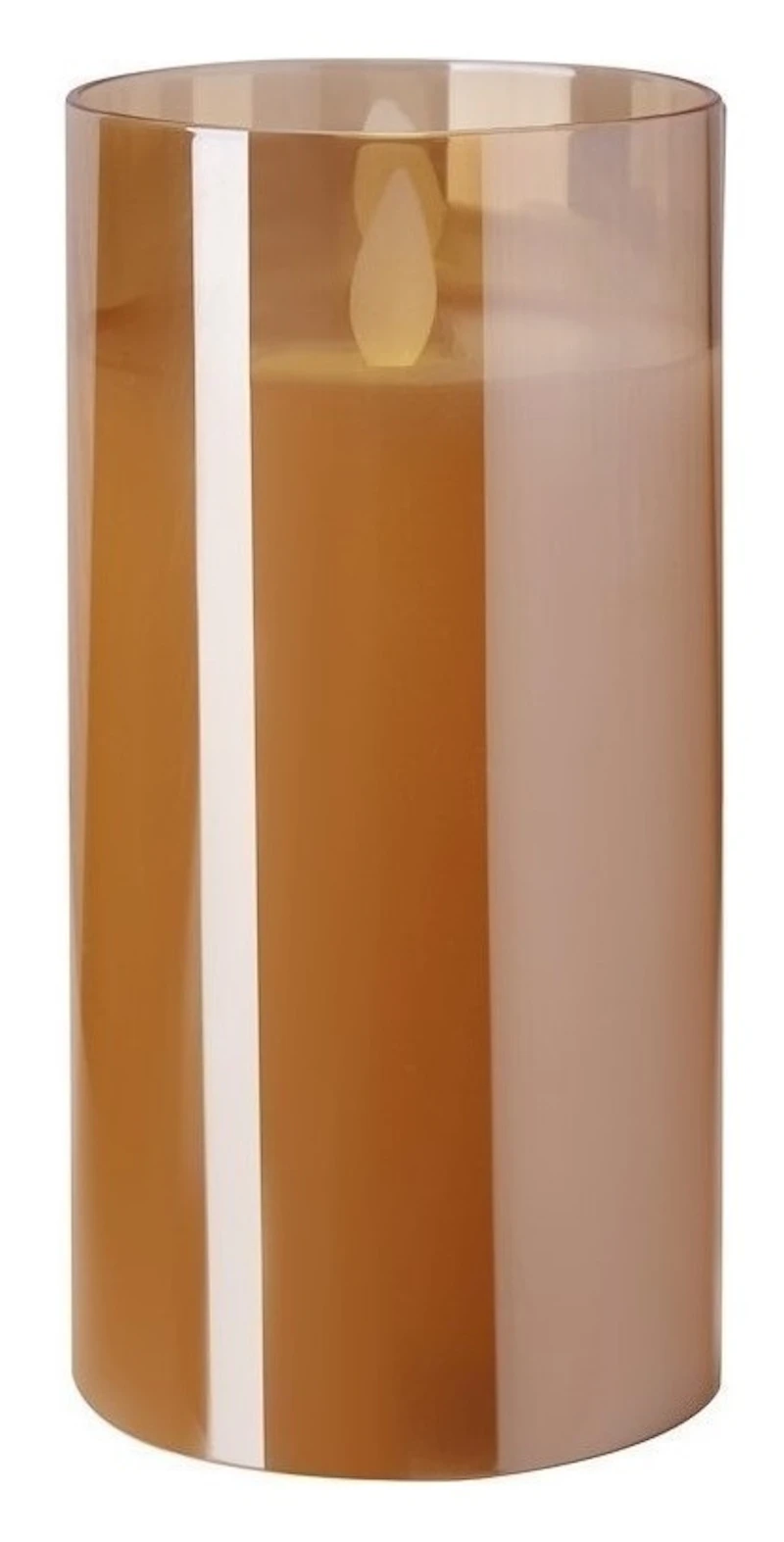 Свеча "Файр" 15см золото (теплый свет )