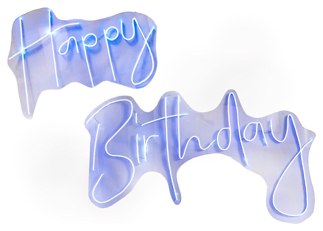 Неоновая вывеска «Happy Birthday blue»