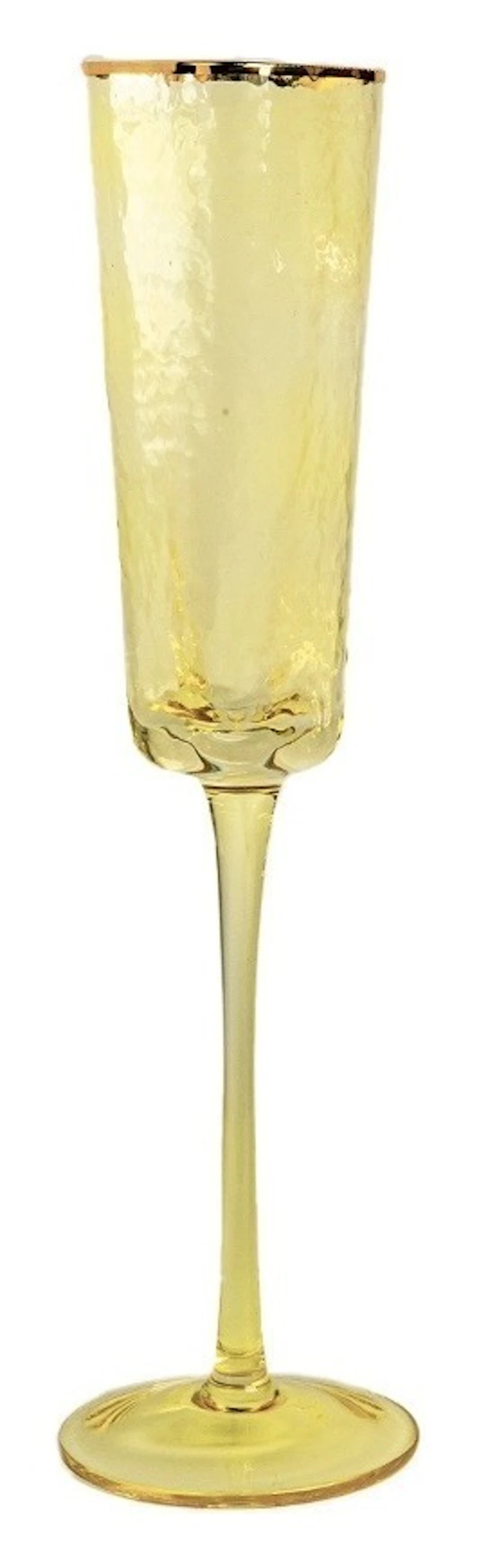 Бокал для шампанского «Блум медовый» с золотым кантом