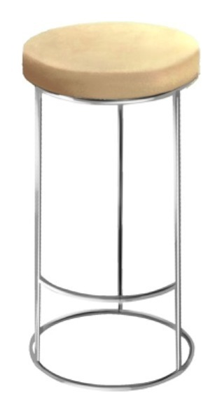 Барный стул серебро-бежевый