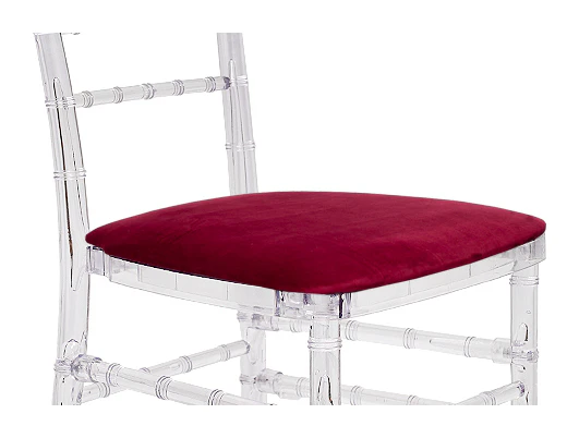 Подушка на стул бархат рубиново-красный