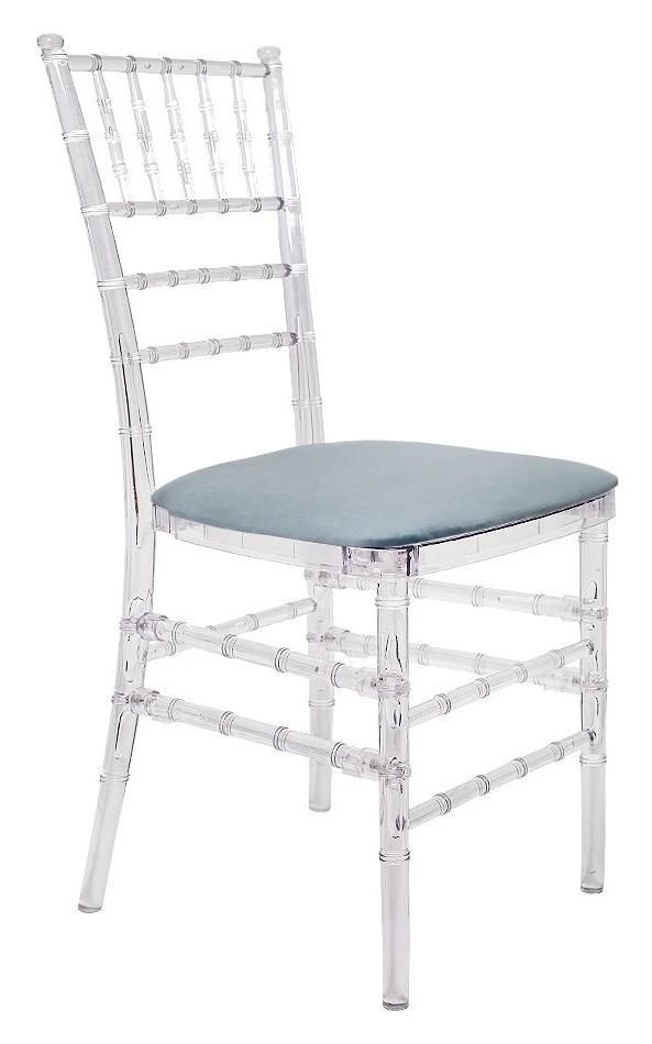 Подушка на стул бархат пыльно-голубой