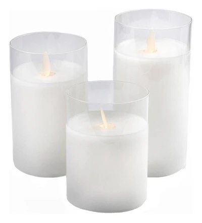 Набор свечей "Файр" белые ( теплый свет )