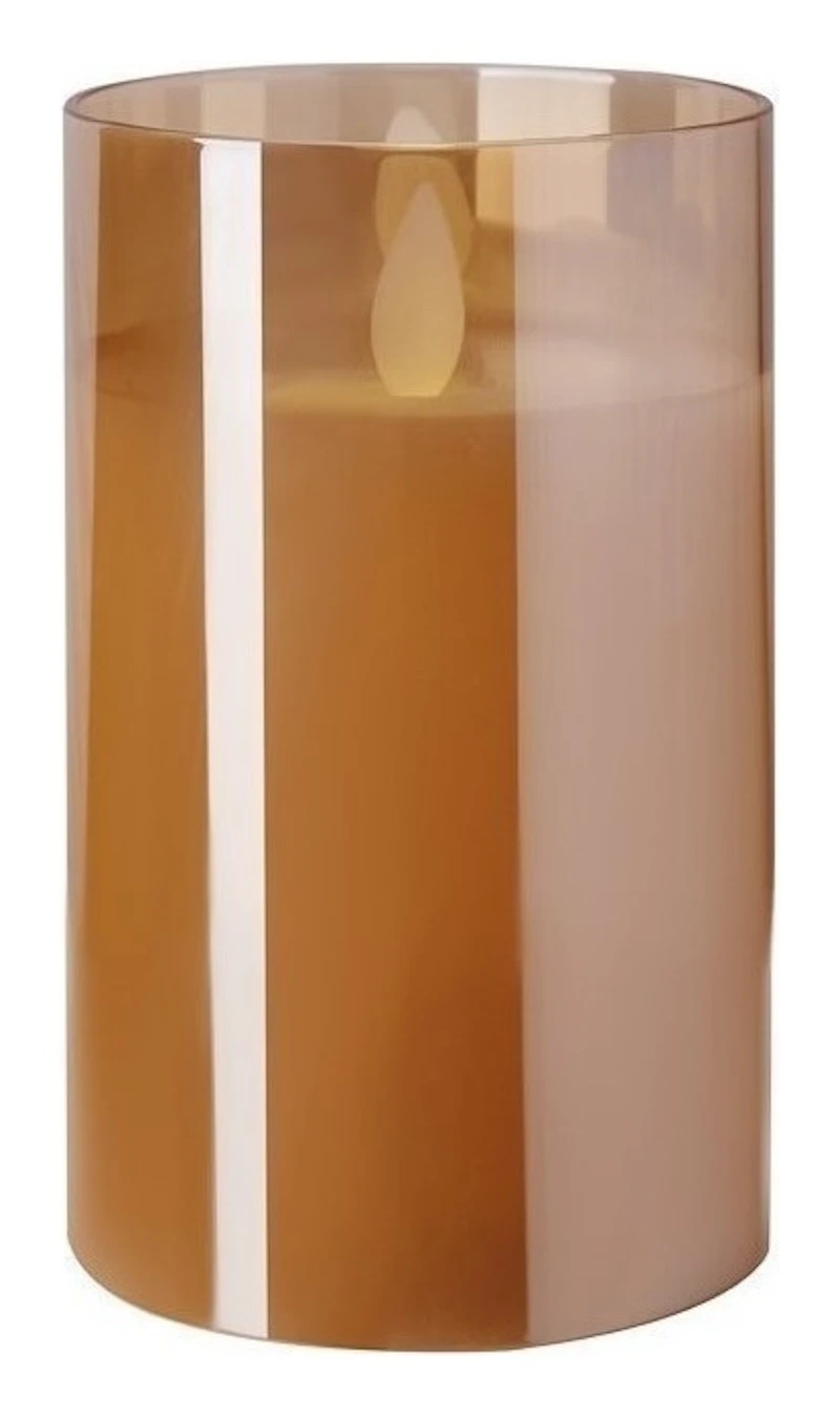 Свеча " Файр" 12 см золото ( теплый свет)