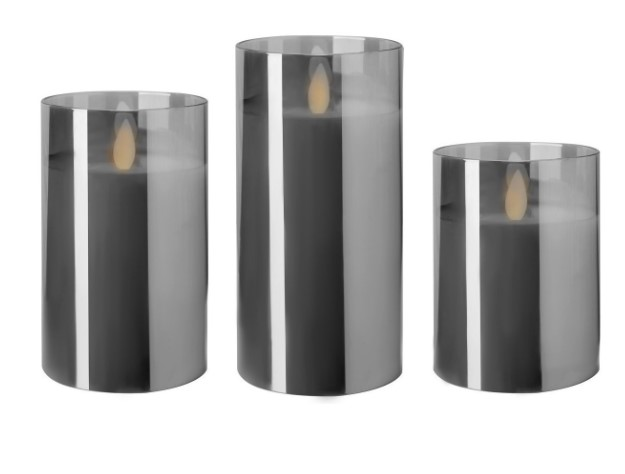 Набор свечей "Fire"дымчатая (  свет нейтральный )