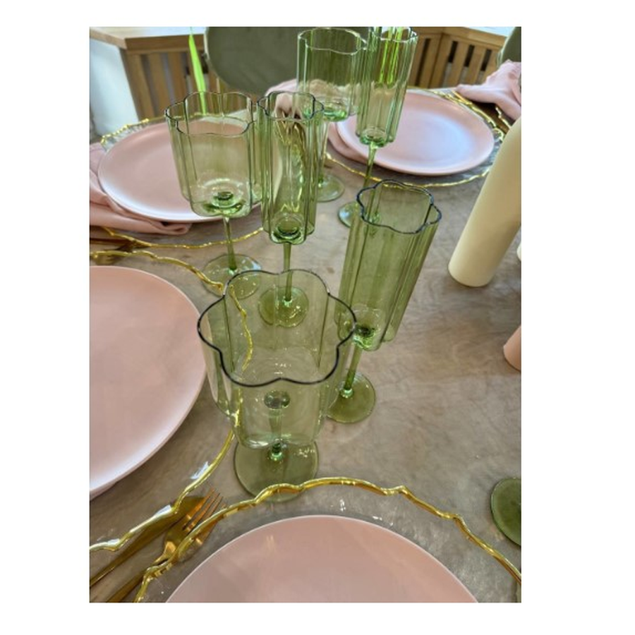 Бокал для шампанского "Флорал" салатовый - Фото миниатюра 2