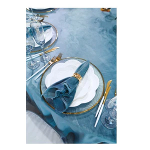 Салфетка бархатная пыльно-голубая - Фото 5