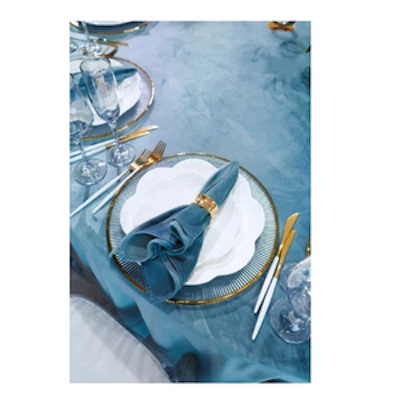 Салфетка бархатная пыльно-голубая - изображение 5