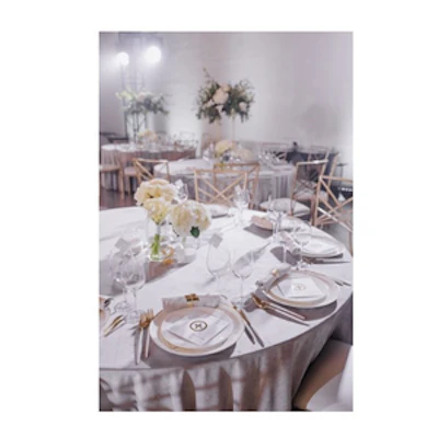 Скатерть круглая бархат светло-серая - изображение 4