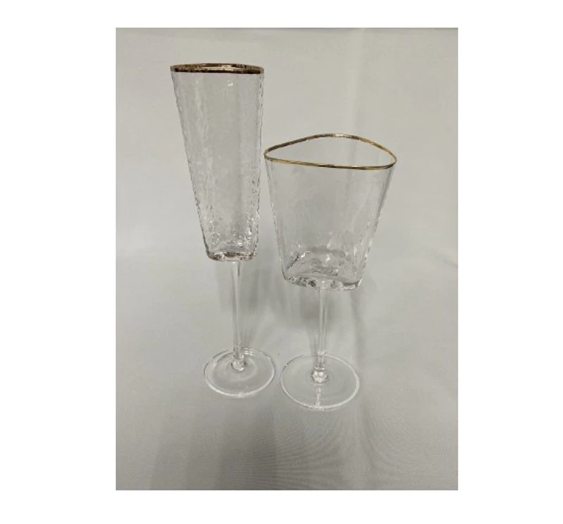 Набор бокалов "Блум"  с золотым кантом