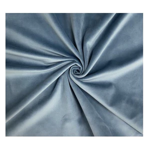 Скатерть круглая бархат пыльно-голубая - Фото 2