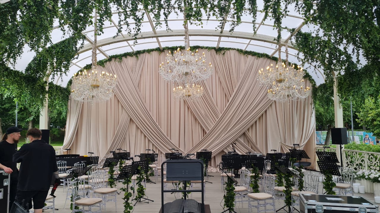 Люстра "Хрусталь" 150 см (три яруса рожков)