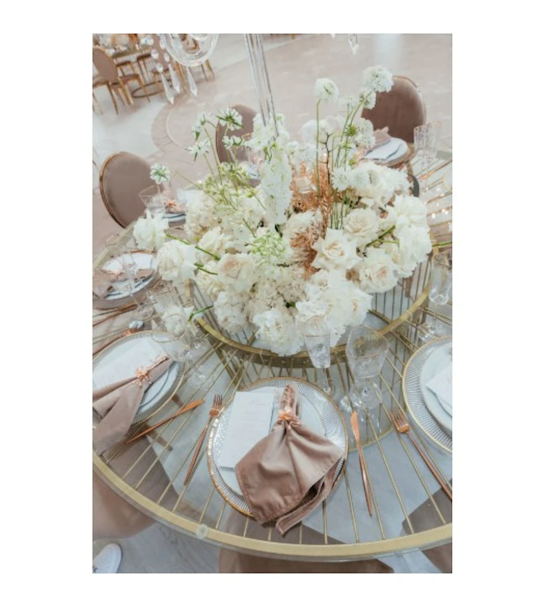 Стол Ферари серебро с прозрачной столешницей