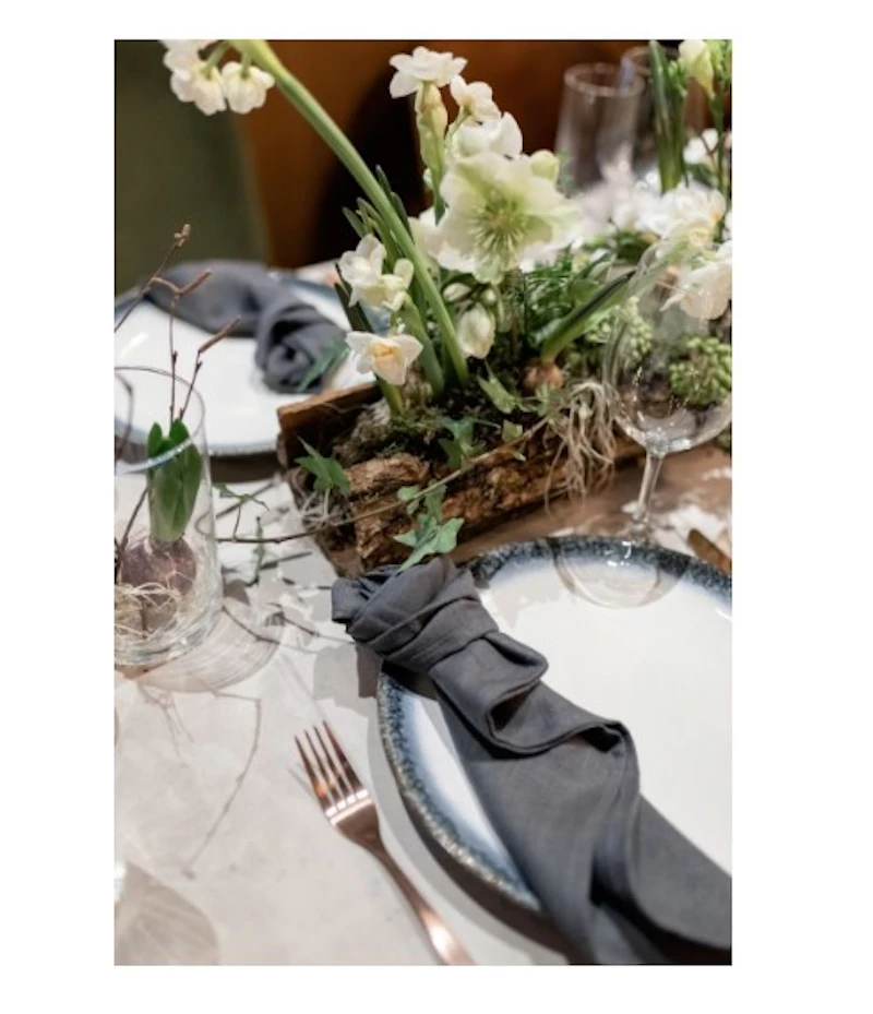 Салфетка из льна графитовая