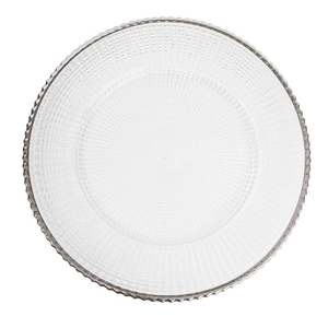 Подстановочная тарелка "Tehno" с серебряной окантовкой