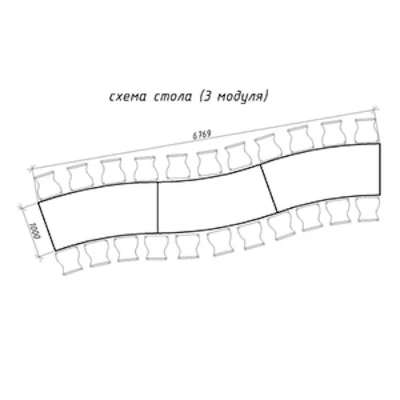 Модульный стол "Волна" со столешницей - изображение 4