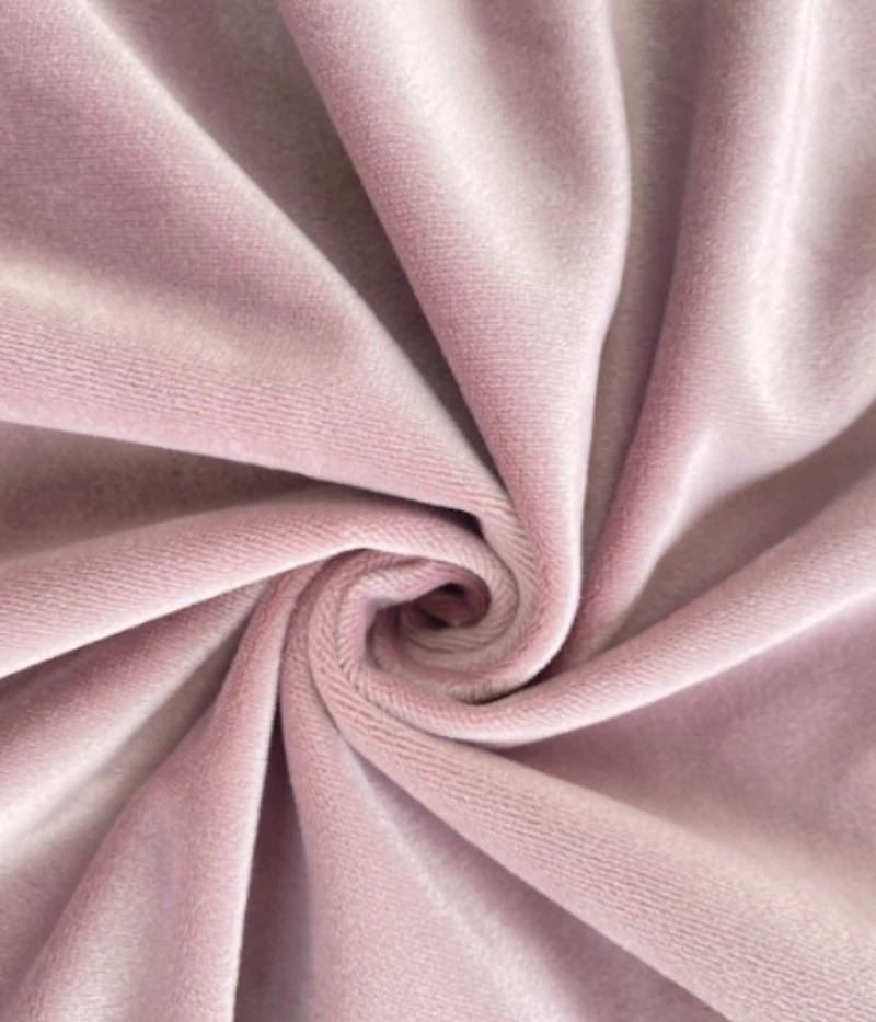 Скатерть круглая бархат пастельно-розовая