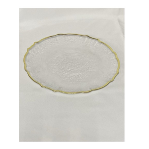 Тарелка "Лия" прозрачная с золотым кантом - Фото 3