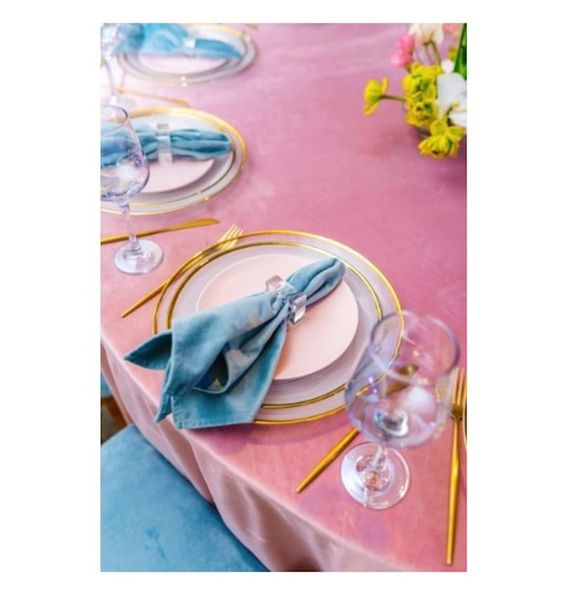 Тарелка сервизная "Белый дым" с золотым кантом