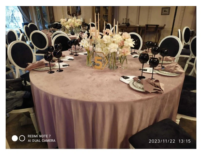 Салфетка бархатная пыльно-розовая