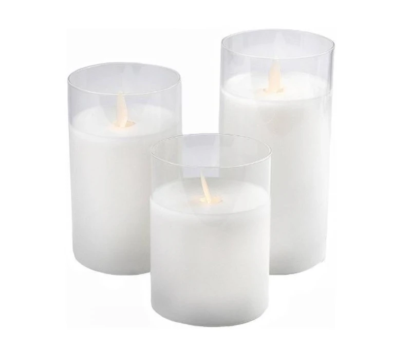 Свеча "Файр" белая 10см (нейтральный свет)