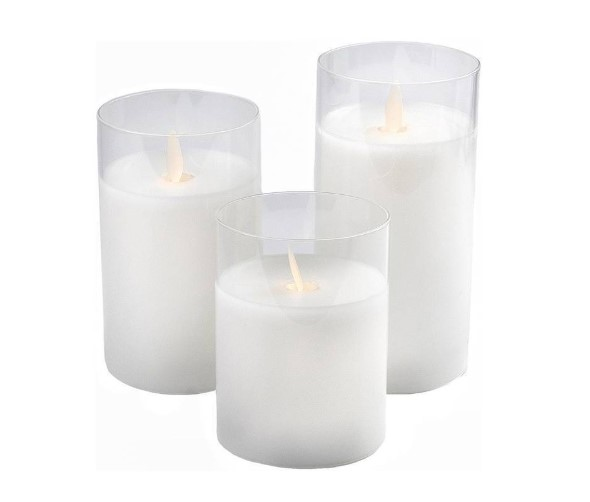 Свеча "Fire" белая 10см (нейтральный свет)