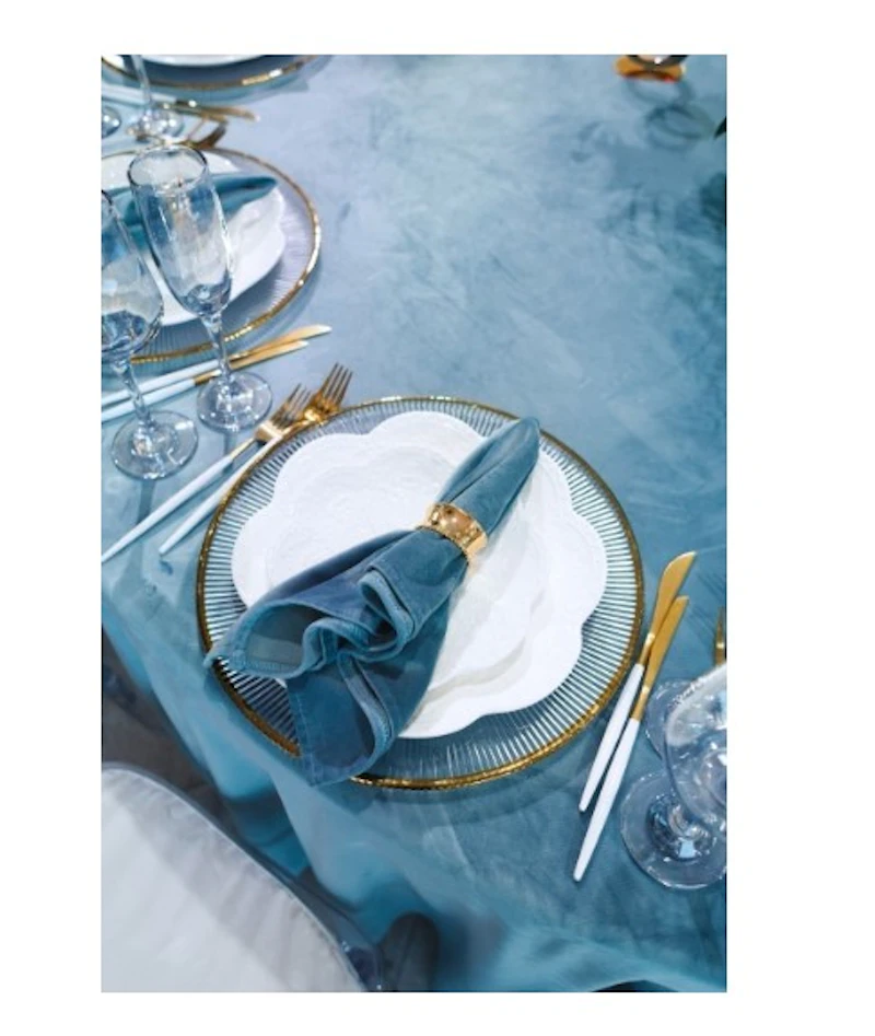 Салфетка бархатная пыльно-голубая