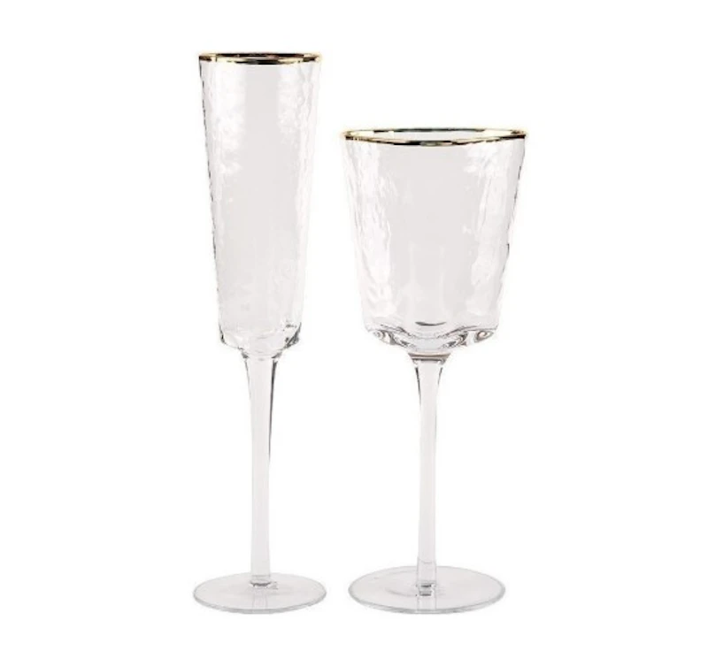 Набор бокалов "Блум" с золотым кантом
