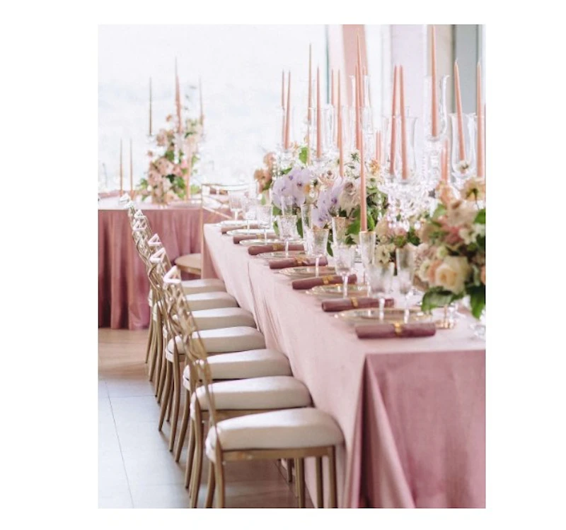 Скатерть бархат пыльно-розовая прямоугольная