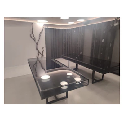 Стол "Лофт Черный", дымчатая столешница, черное подстолье - изображение 3