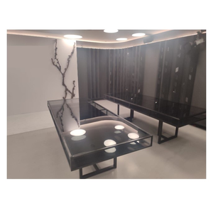 Стол "Лофт Black", дымчатая столешница, черное подстолье - Фото 3