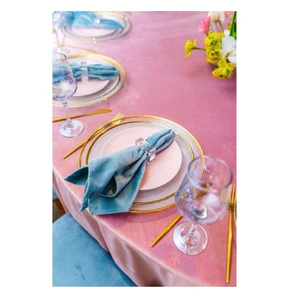 Подстановочная тарелка "Белый дым" с золотым кантом - Фото 4