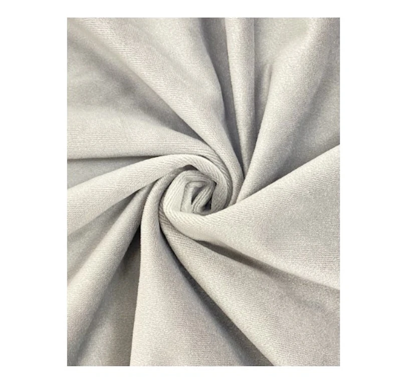 Скатерть круглая бархат светло-серая