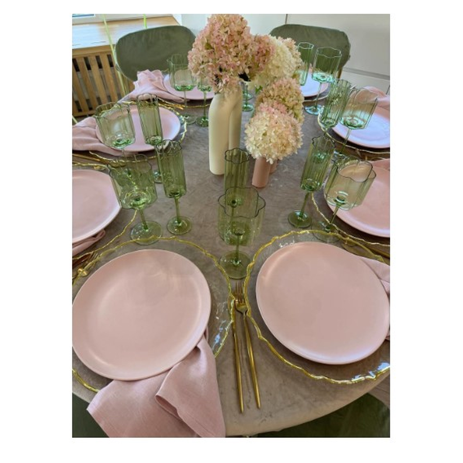 Тарелка "Лия" прозрачная с золотым кантом - Фото миниатюра 5