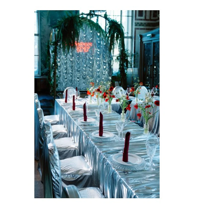 Скатерть серебро прямоугольная