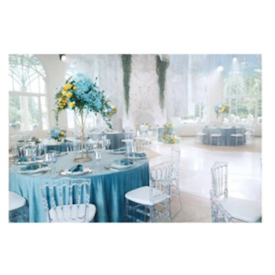 Скатерть круглая бархат пыльно-голубая - изображение 5