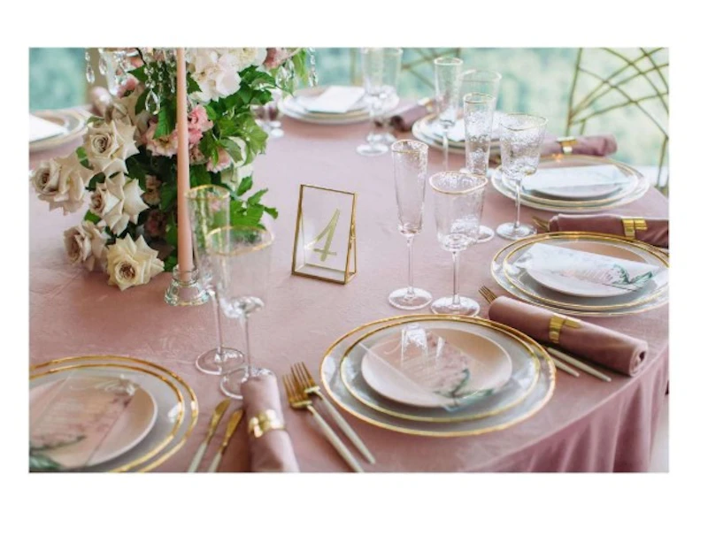 Набор бокалов "Блум" с золотым кантом