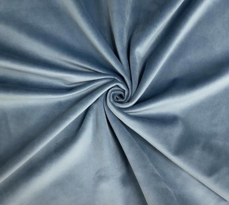 Скатерть бархат пыльно-голубая прямоугольная