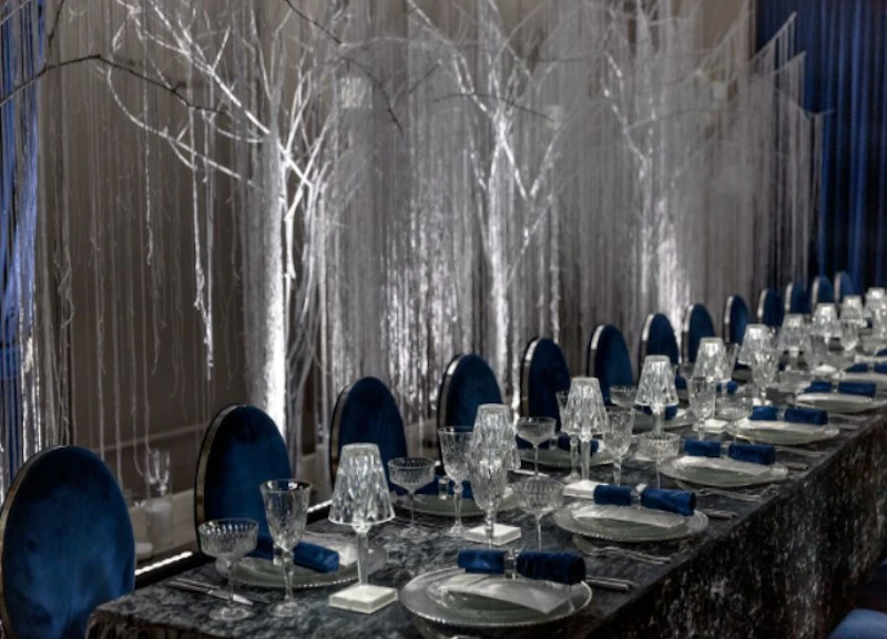 Стул «Вашингтон» серебро, чернильный бархат