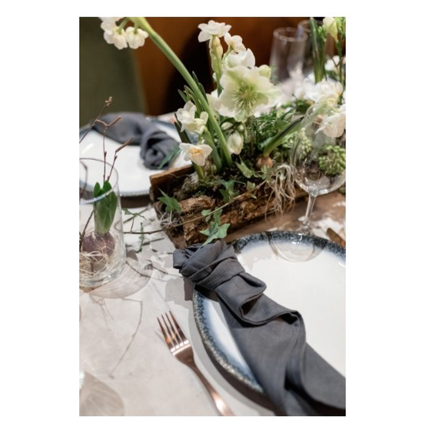 Салфетка из льна графитовая - Фото миниатюра 3